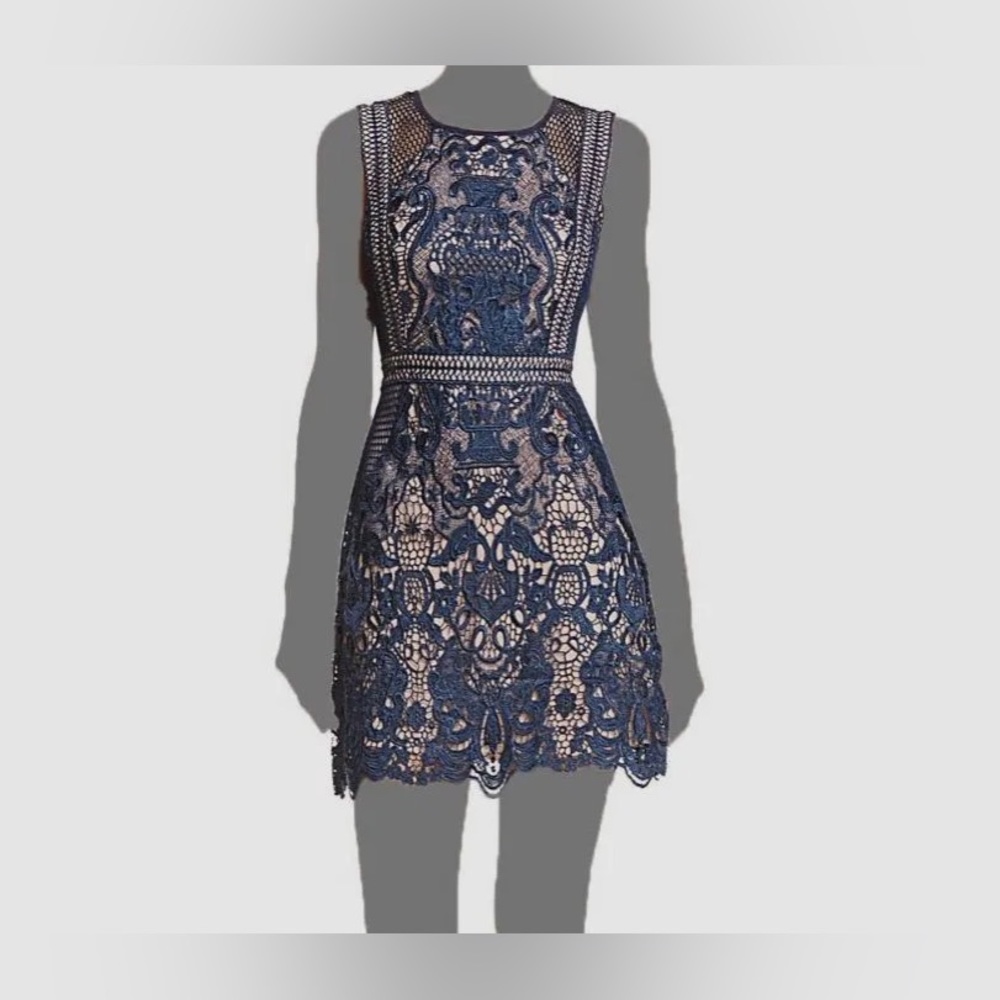 Aqua Fishnet and Lace Dress
